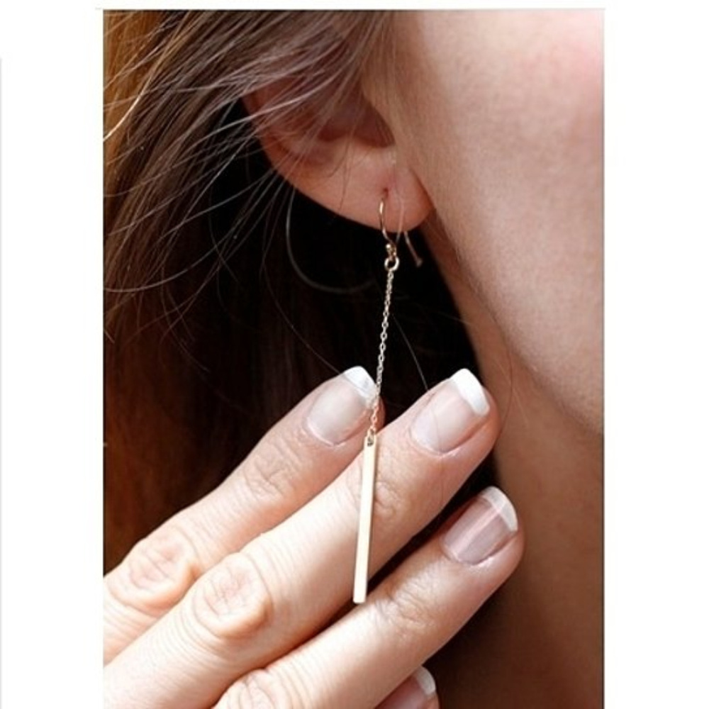 Golden Bar Drop Earrings